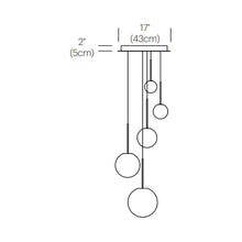 Load image into Gallery viewer, Bola LED Chandelier - line drawing.
