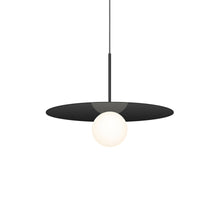 Load image into Gallery viewer, Bola LED Disc Pendant Light in Matte Black (Medium).
