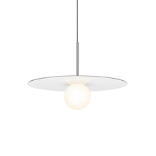 Load image into Gallery viewer, Bola LED Disc Pendant Light in Gloss White / Chrome (Large).
