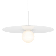 Load image into Gallery viewer, Bola LED Disc Pendant Light in Gloss White / Chrome (X-Large).
