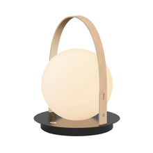 Load image into Gallery viewer, Bola Outdoor LED Lantern in Matte Black/Tan.
