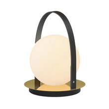 Load image into Gallery viewer, Bola Outdoor LED Lantern in Brass/Black.

