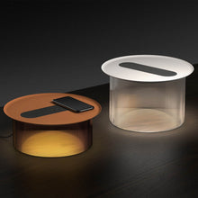 Load image into Gallery viewer, Carousel LED Table Lamp in exhibition.
