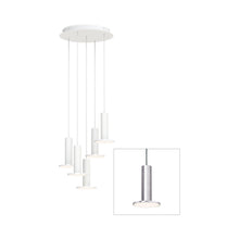 Load image into Gallery viewer, Cielo LED Chandelier in Satin Aluminum/Gray (5-Light).
