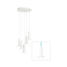 Load image into Gallery viewer, Cielo LED Chandelier in White/Turquoise (5-Light).

