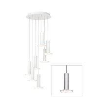 Load image into Gallery viewer, Cielo LED Chandelier in Satin Aluminum/Gray (7-Light).
