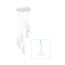 Load image into Gallery viewer, Cielo LED Chandelier in White/Turquoise (7-Light).
