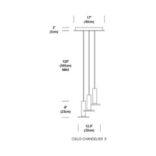 Load image into Gallery viewer, Cielo LED Chandelier - line drawing.
