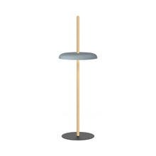 Load image into Gallery viewer, Nivel LED Floor Lamp in Oak/Slate Blue.
