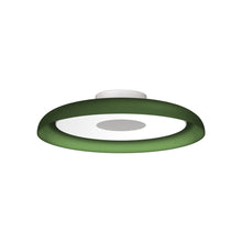 Load image into Gallery viewer, Nivel LED Flush Mount Ceiling Light in Forest Green (15-Inch).
