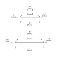 Load image into Gallery viewer, Nivel LED Flush Mount Ceiling Light - line drawing.
