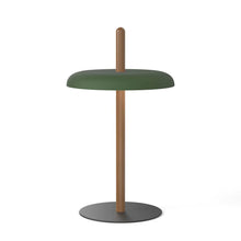 Load image into Gallery viewer, Nivel LED Table Lamp in Walnut/Forest Green.
