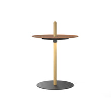 Load image into Gallery viewer, Nivel Pedestal LED Table Lamp in Oak/Terracotta (Small).
