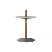 Load image into Gallery viewer, Nivel Pedestal LED Table Lamp in Walnut/White (Small).
