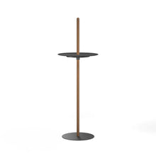 Load image into Gallery viewer, Nivel Pedestal LED Table Lamp in Walnut/Black (Large).
