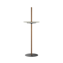 Load image into Gallery viewer, Nivel Pedestal LED Table Lamp in Walnut/White (Large).
