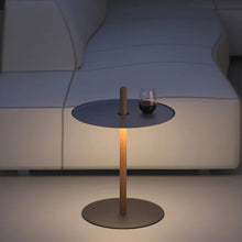 Load image into Gallery viewer, Nivel Pedestal LED Table Lamp in living room.
