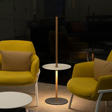 Load image into Gallery viewer, Nivel Pedestal LED Table Lamp in living room.
