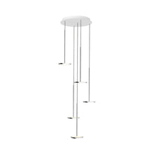 Load image into Gallery viewer, Sky LED Multi Light Pendant Light in Polished Aluminum (5-Light).
