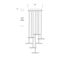 Load image into Gallery viewer, Sky LED Multi Light Pendant Light - line drawing.
