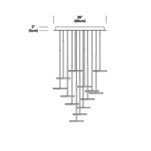 Load image into Gallery viewer, Sky LED Multi Light Pendant Light - line drawing.
