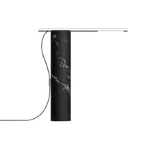 Load image into Gallery viewer, T.O LED Table Lamp in Black Marble/Chrome.
