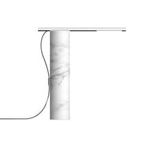 Load image into Gallery viewer, T.O LED Table Lamp in White Marble/Chrome.
