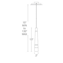 Load image into Gallery viewer, Padron LED Pendant Light- line drawing.
