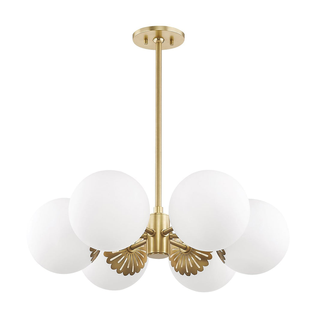 Paige Chandelier in Aged Brass/6-Light.