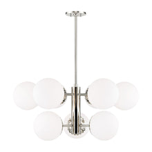 Load image into Gallery viewer, Paige Chandelier in Polished Nickel/9-Light.
