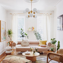Load image into Gallery viewer, Paige Chandelier in living room.
