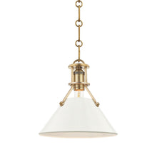 Load image into Gallery viewer, Painted No.2 Pendant Light Small/Aged Brass/Off White.
