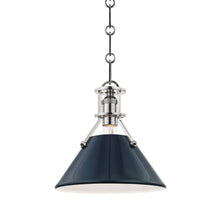 Load image into Gallery viewer, Painted No.2 Pendant Light Small/Polished Nickel/Darkest Blue.
