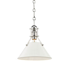 Load image into Gallery viewer, Painted No.2 Pendant Light Small/Polished Nickel/Off White.
