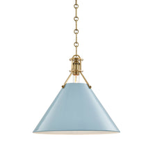 Load image into Gallery viewer, Painted No.2 Pendant Light Large/Aged Brass/Blue Bird.
