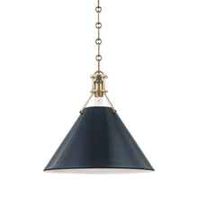 Load image into Gallery viewer, Painted No.2 Pendant Light Large/Aged Brass/Darkest Blue.
