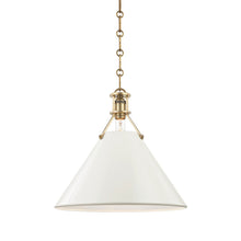 Load image into Gallery viewer, Painted No.2 Pendant Light Large/Aged Brass/Off White.
