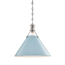 Load image into Gallery viewer, Painted No.2 Pendant Light Large/Polished Nickel/Blue Bird.
