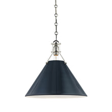 Load image into Gallery viewer, Painted No.2 Pendant Light Large/Polished Nickel/Darkest Blue.
