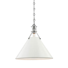 Load image into Gallery viewer, Painted No.2 Pendant Light Large/Polished Nickel/Off White.
