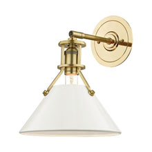 Load image into Gallery viewer, Painted No.2 Wall Light in Aged Brass/Off White.
