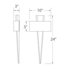 Load image into Gallery viewer, Palladian LED Wall Light- line drawing.
