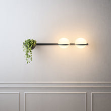 Load image into Gallery viewer, Palma Horizontal LED Wall Light with Planter in lobby.
