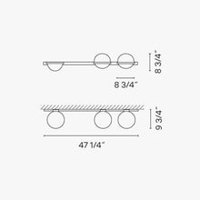 Load image into Gallery viewer, Palma Horizontal LED Wall Light with Planter - line drawing.
