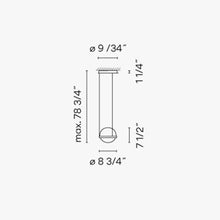 Load image into Gallery viewer, Palma Single LED Pendant Light - line drawing.
