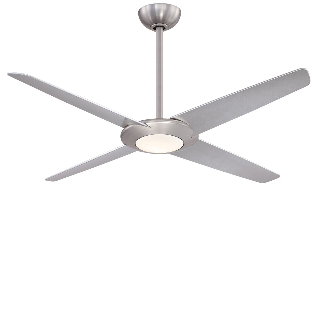 Pancake XL LED Ceiling Fan in Brushed Nickel.