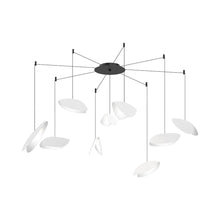 Load image into Gallery viewer, Papillons™ Swag LED Pendant Light in Satin White (9-Light).
