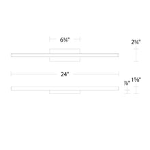 Load image into Gallery viewer, Parallax LED Bath Wall Light - line drawing.
