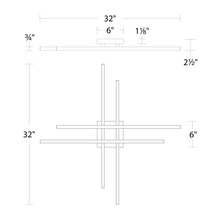 Load image into Gallery viewer, Parallax LED Flush Mount Ceiling Light - line drawing.
