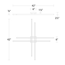 Load image into Gallery viewer, Parallax LED Flush Mount Ceiling Light - line drawing.
